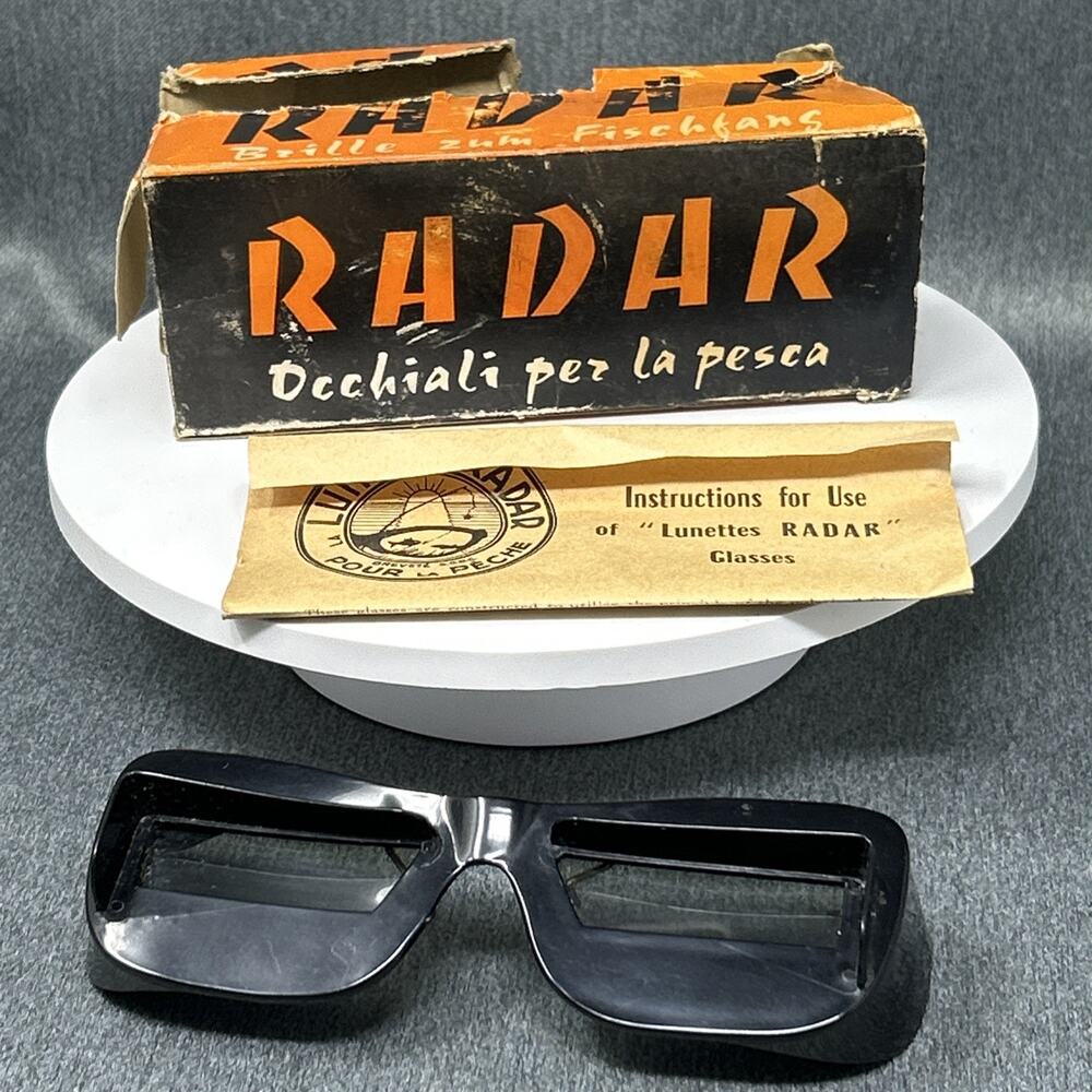 Vintage Lunettes RADAR Polarized Fishing Clip‑On Glasses France Box Instructions